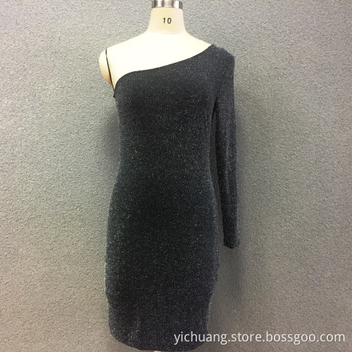 Women's polyester elastic knitted tight long dress